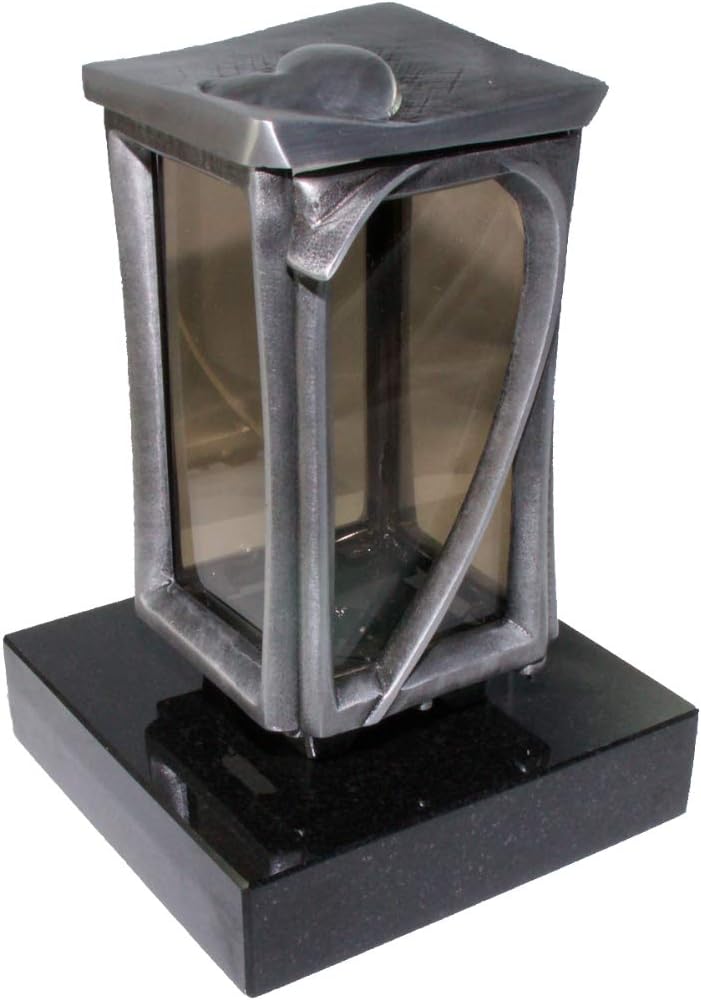 Grablaterne 57170/21 aus massiver Bronze oder Aluminium montiert auf einem Granitsockel (Aluminium, Black)