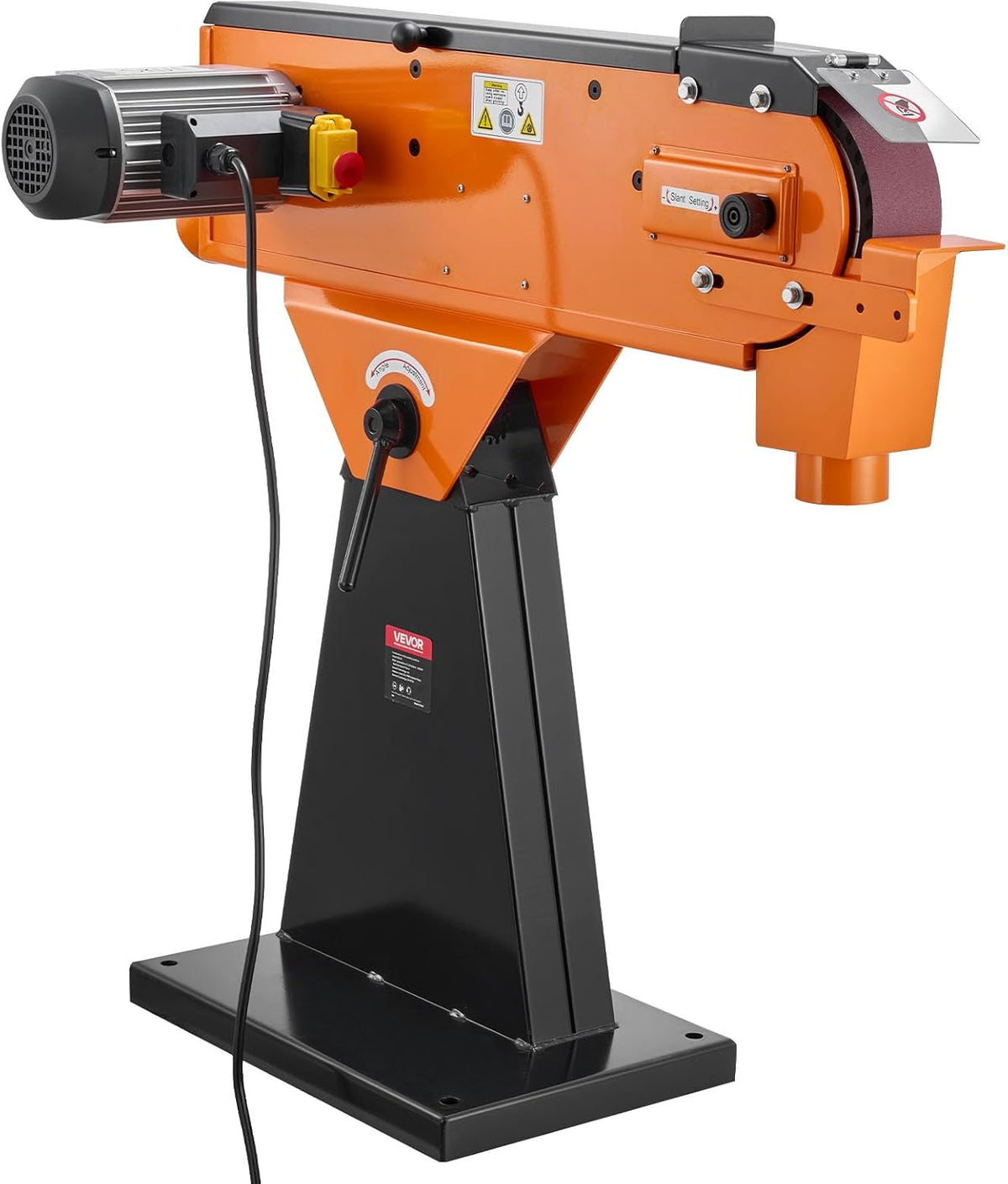 VEVOR Bandschleifer 7,62x200,7 cm, 2100 W, 900 U/min, Industriequalität, mit 0° - 45° einstellbarem Winkel & Staubabsauganschluss für die