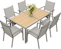 Xbro Gartenmöbel Set 6 Personen, 7-teiliges Gartenmöbel Set 6 Stühle mit Tisch, Gartentisch mit Stühlen Set, Terrassenmöbel Wetterfest, Balkon