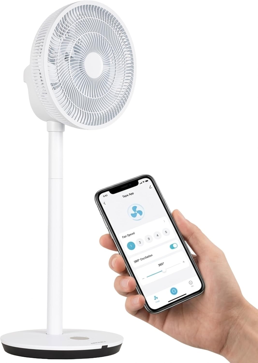 Faltbarer Ventilator mit Fernbedienung, Höhenverstellbar 11,35 bis 100 cm, Leiser Tischventilator mit 90° Oszillation, Ventilator USB, Timer bis 8h