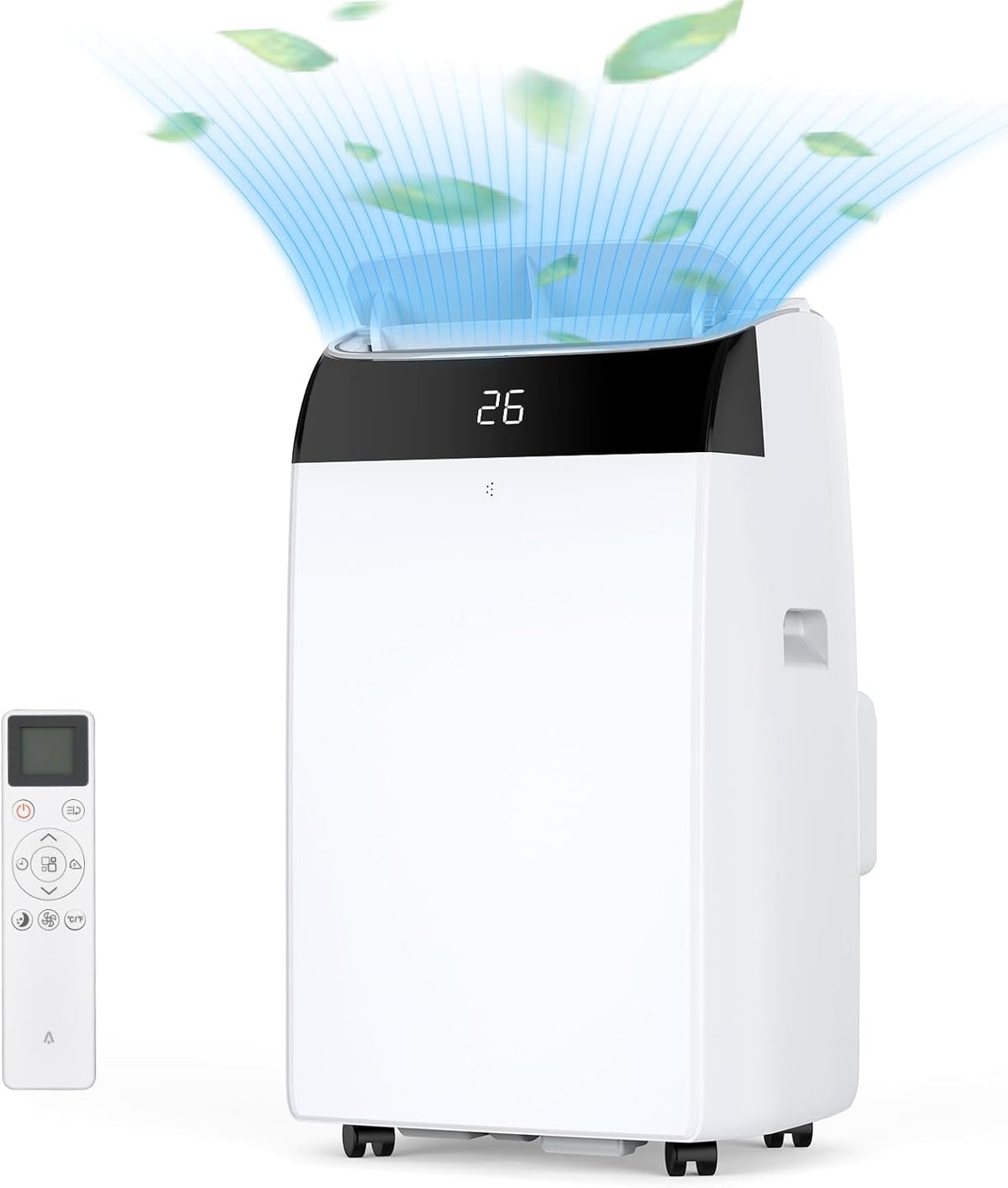 GarveeTech Tragbare Klimaanlage 12000 BTU, 4-in-1 Mobile Klimaanlage Ohne Außengerät Mit Kühlung/Entfeuchtung/Ventilation/Luftführung, Leiser Betrieb