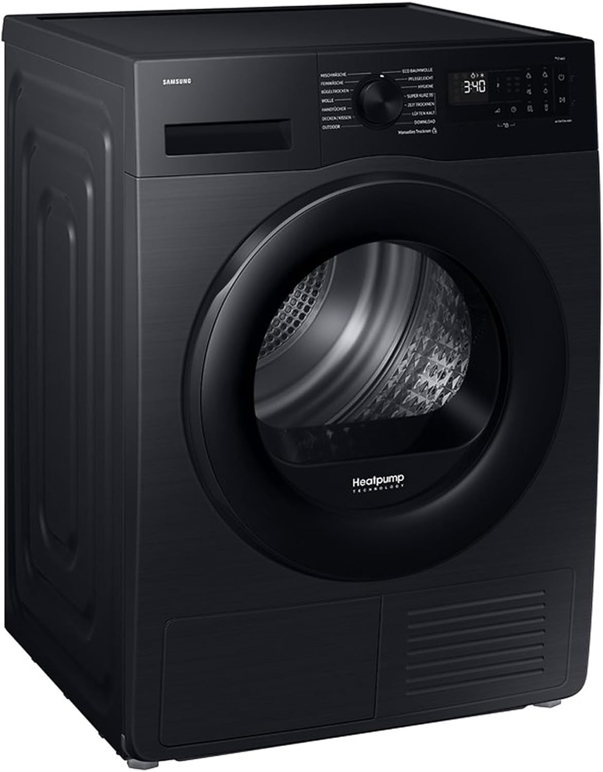 Samsung DV90DG52A0ABEG Wärmepumpentrockner, 9 kg, AI Wäschetrockner mit WiFi-SmartThings-App, EEK: C, LED-Display, Hygiene-Programm, Air Refresh