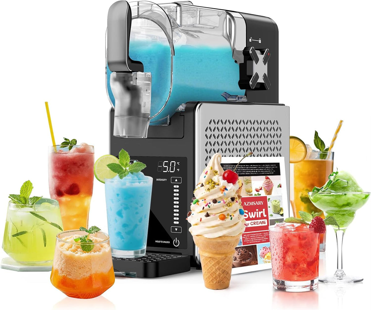 Slush Maschine, 2,5 L Eismaschine & Slushie Maschine für Zuhause, mit LED-Display, 6 voreingestellten Programmen für Eiscreme, Frappés, Milchshakes