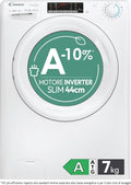 Candy Smart Pro Inverter Waschmaschine Slim 7 kg, Klasse A-10%, 76 dB, HxBxT 85 x 60 x 45 cm, freistehend, Frontlader, 1300 Umdrehungen, 16 Programme