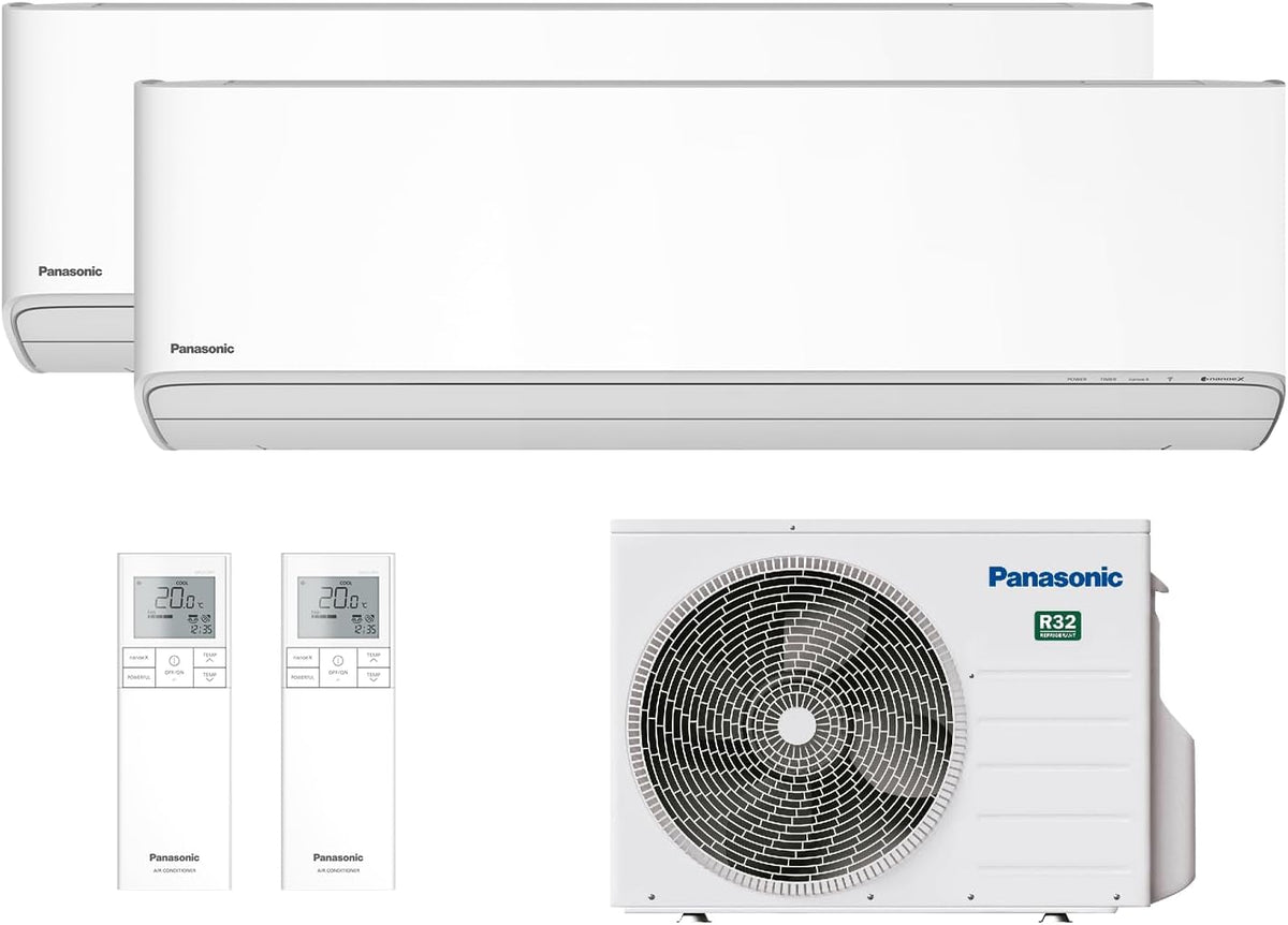 Panasonic, dual-split-klimaanlage etherea r32 12000+12000 btu a+++ mit wifi nanoex