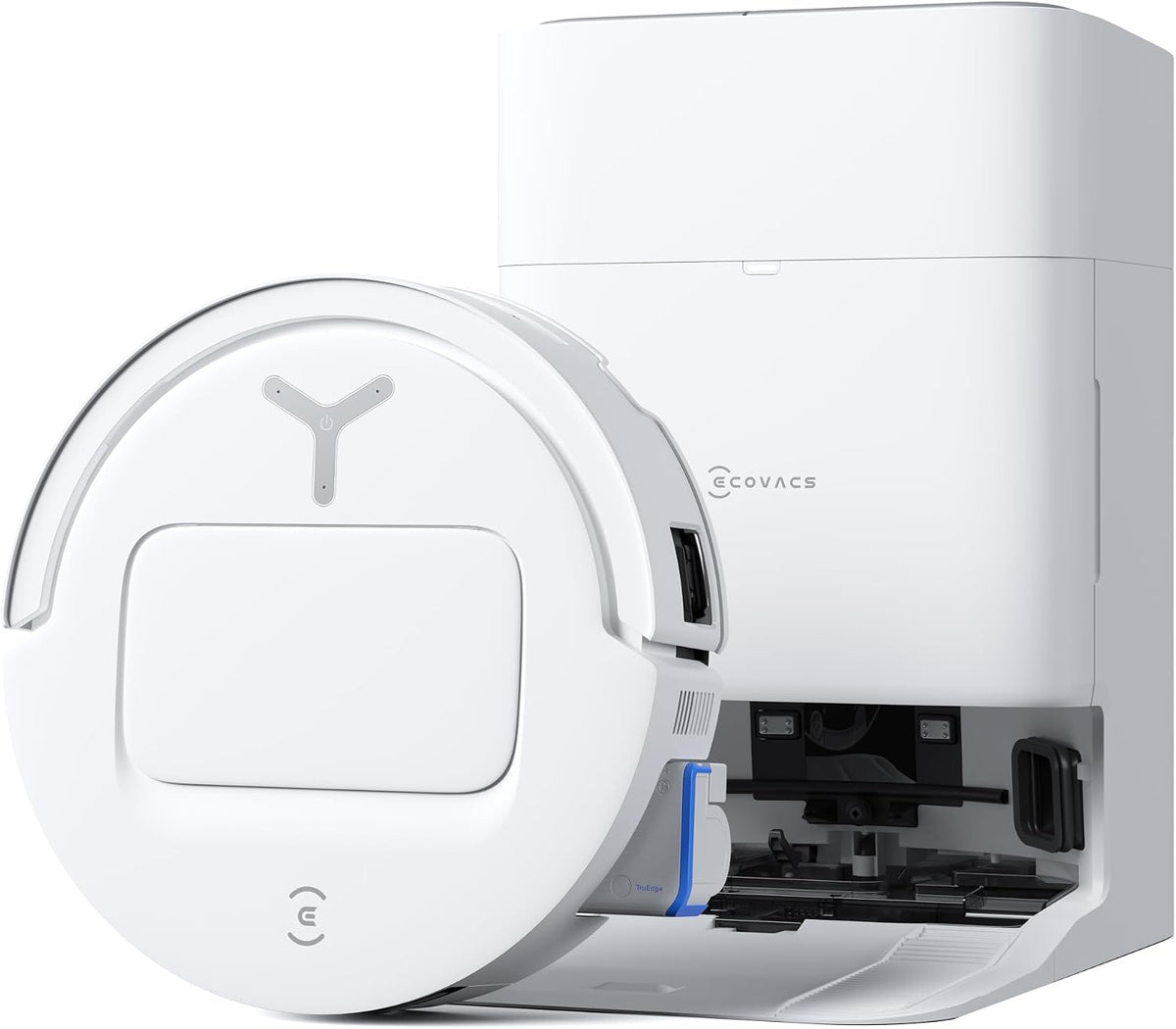 ECOVACS DEEBOT T80 Omni Saugroboter mit Wischfunktion, Moppwäsche mit 40-75℃ heißem Wasser, 18.000 Pa, ZeroTangle 3.0, Weiß