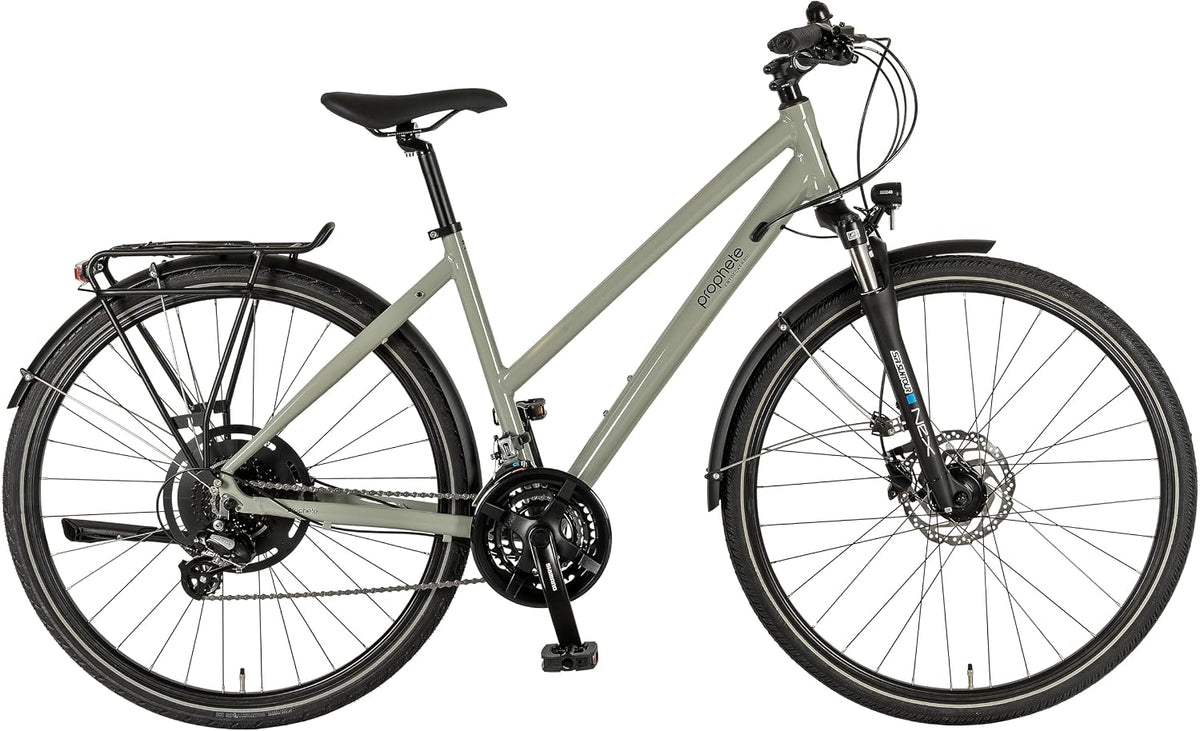 PROPHETE ENTDECKER 500 28 Zoll Trekkingbike mit Altus 24 Gang Kettenschaltung hydraulischen MT200 Scheibenbremsen 40 Lux LED Beleuchtung Alu Suntour