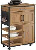 SoBuy Küchenwagen mit Bremsrollen & offenen Ablagen, 67x88x37cm, Küche
