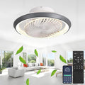 49cm LED Deckenventilator mit Beleuchtung, 72W Leise lampe mit Ventilator und Fernbedienung APP, Dimmbar Invisible Deckenlampe mit Ventilator, Grau