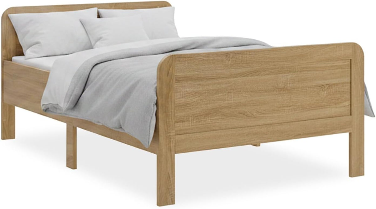 Homestyle4u Komfortbett Seniorenbett 120x200 Natur Holz, Bett Senioren Komforthöhe mit erhöhtem Einstieg extra hoch