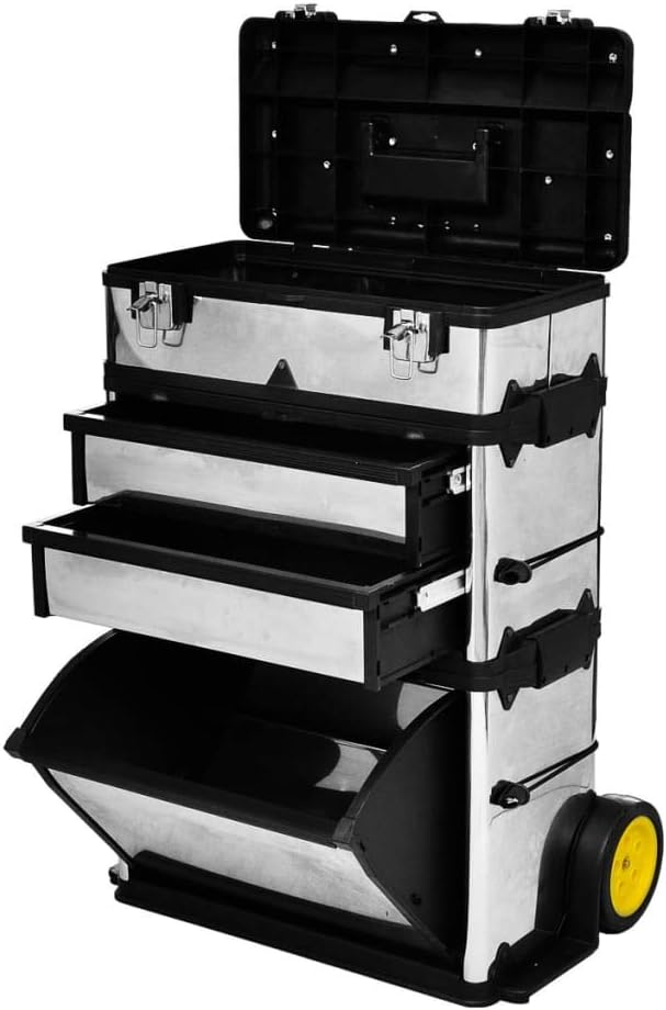 INLIFE Werkzeugtrolley 3-teilig, Silber,15.5 KG,140301, Heimwerkerbedarf, Bauzubehör, Werkzeugaufbewahrung & Ordnungssysteme, Werkzeugschränke