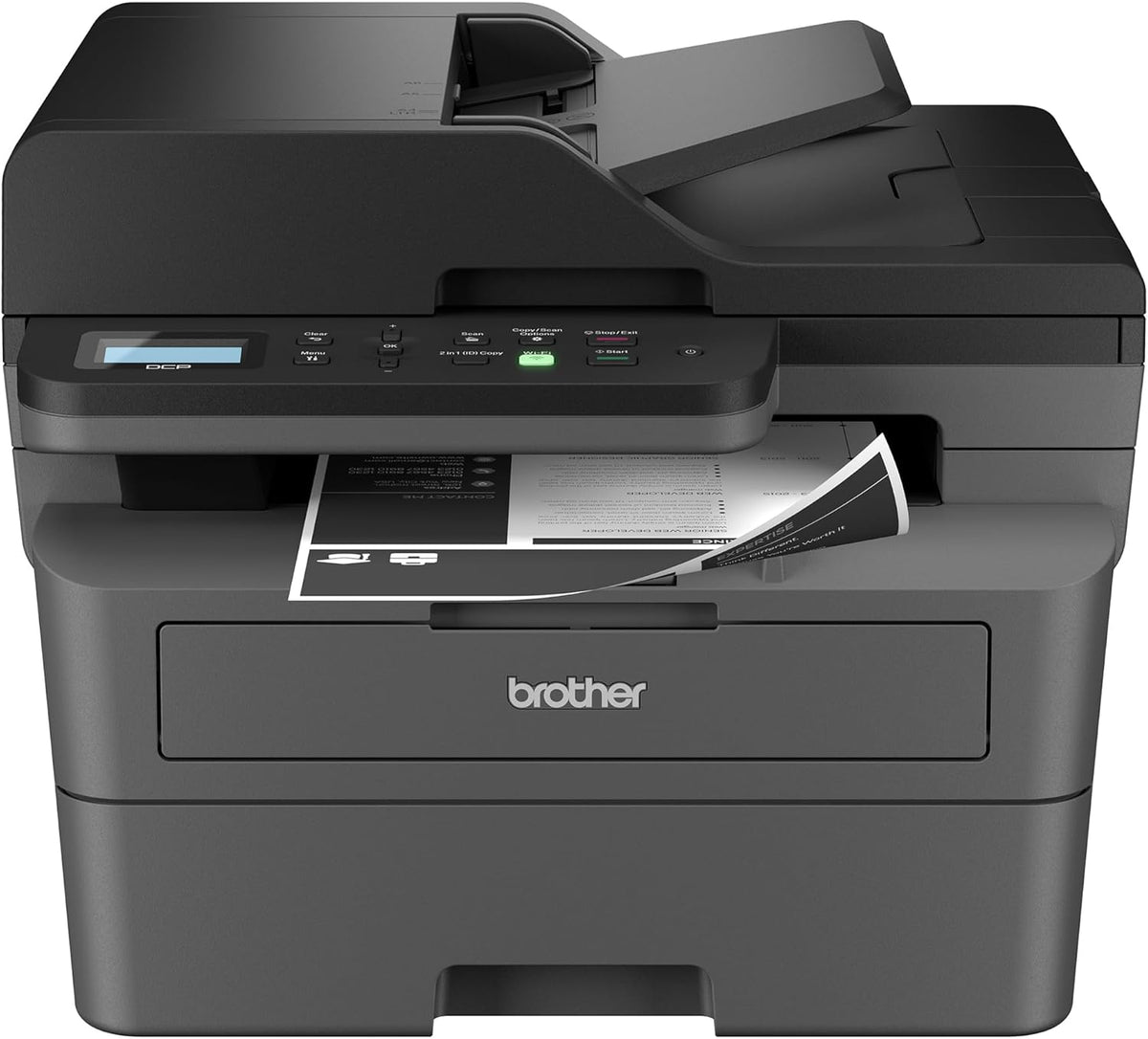 Brother DCP-L2640DW Wireless Compact Monochrome Multi-Function Laser Printer with Copy and Scan, Duplex, Mobile, Black & White, Works with Alexa