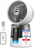 DREO TurboCool Nebelventilator 516S, 7.9 m/s, 20 dB leise, Tischventilator mit 150°+30° Oszillation, Verdunstungskühler, ultrafeiner Nebel, 2 Modi
