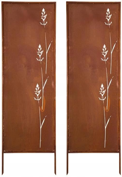 Kapaga, 160x50 cm, Sichtschutz Metall 2x, Edelrost, Rostoptik, Patina