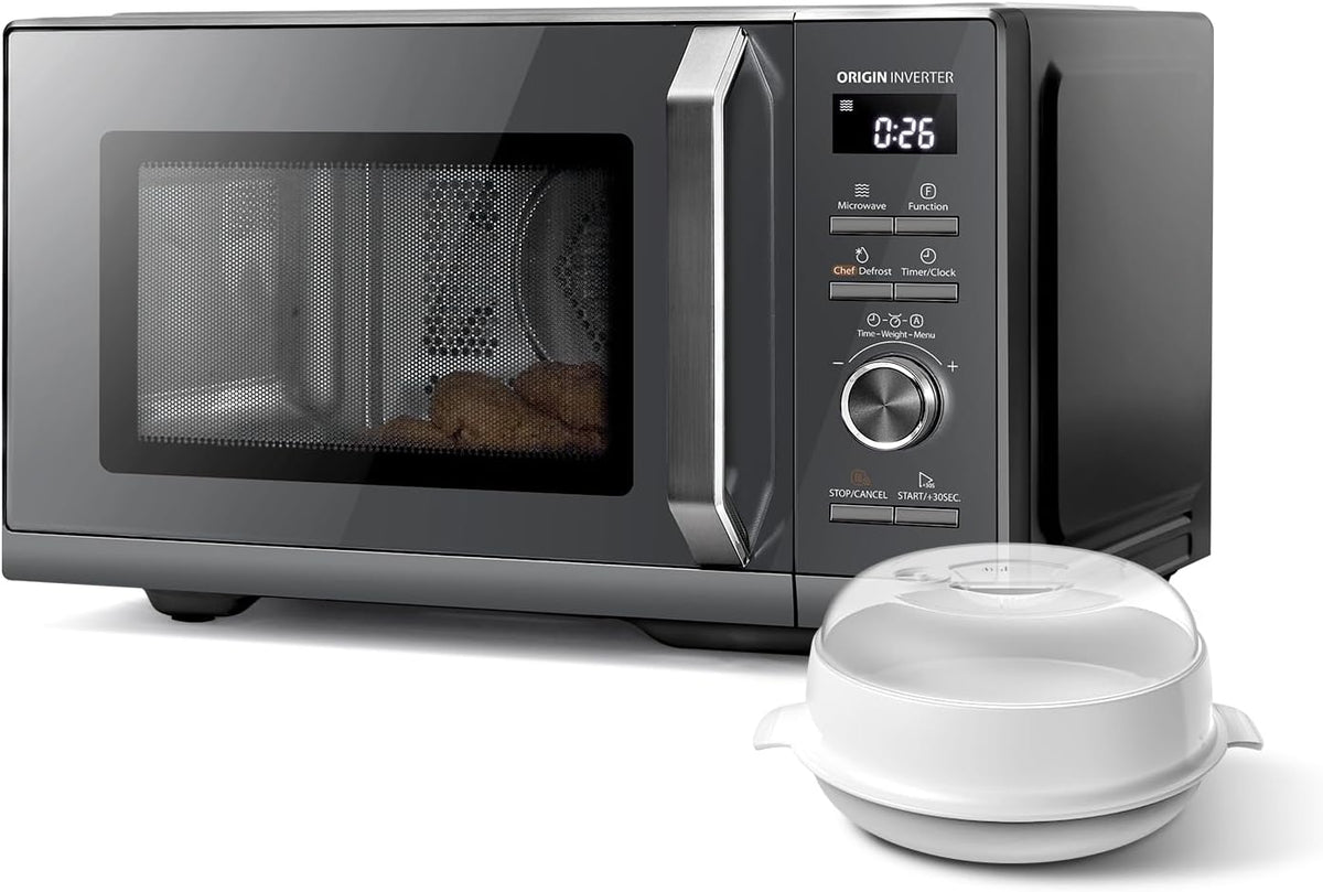 Toshiba MW3-AC26SFI(MG) Mikrowelle mit Grill und Heißluft 6-in-1 Mikrowellenherd mit Dampfgarer 26L 900W Origin Inverter, Grill, Chef Defrost, Kombi.
