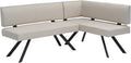 byLIVING Eckbank Toronto, Taschenfederkern, Bezug in Taupe, Gestell schwarz