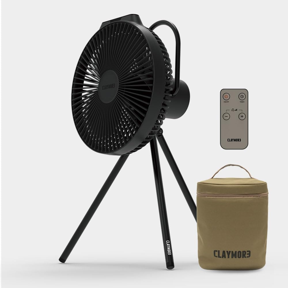 Claymore V1040 Ventilator (Schwarz), Leise mit großem 10.400mAh Akku, Premium Wiederaufladbarer Tragbarer Luftzirkulator Leistungsstark