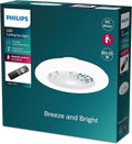 PHILIPS Deckenventilator und LED Deckenleuchte Amigo, Durchmesser 58cm, 25W+60W, rund, inkl. Fernbedienung, weiß