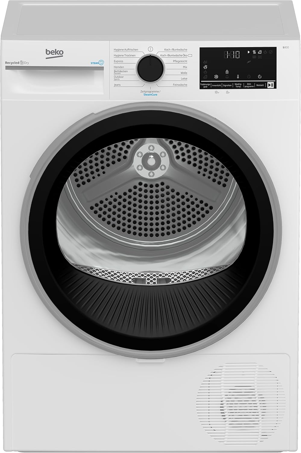 Beko B3T3249S Wärmepumpentrockner, 9 kg, Wäschetrockner, allergikergeeignet, Hygiene Trocknen & Hygiene Auffrischen, SteamCure Dampffunktion, Express