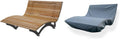 Waldsofa Premium mit Schutzhülle, für 2-3 Personen, Holzliege für den Garten, Lärche, Sonnenliege, Außenliege, Wellenliege, Relaxliege