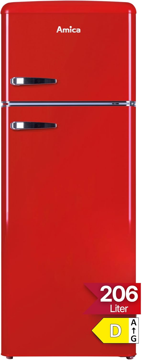 Amica Retro Kühl-Gefrierkombination 206 L 144 x 55 x 62 cm DTR 374 190 R