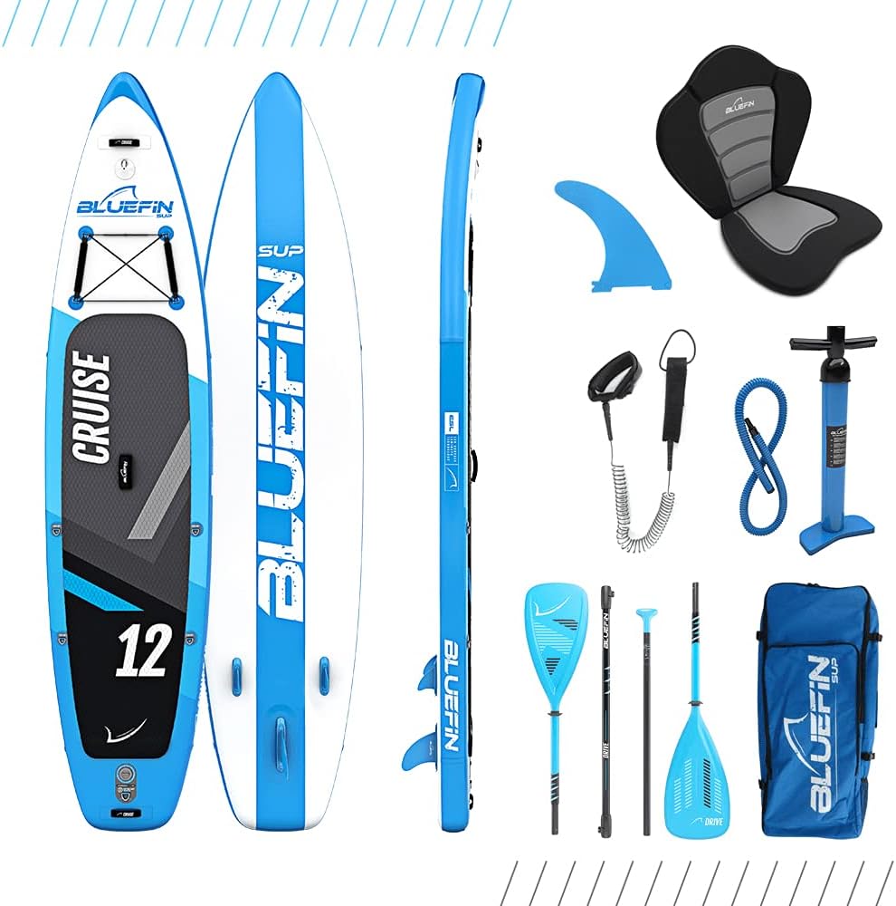 Bluefin Cruise Premium Stand Up Paddle Set, Fiberglas-Paddel und Pumpe, Aufblasbares Paddleboard für Erwachsene, SUP Paket mit Rucksack
