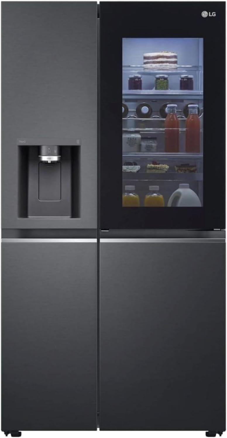 LG GSXV90MCDE Side-by-Side Kühlschrank mit Gefrierfach (628 L, Energieklasse D) mit InstaView, Door-in-Door, Craft Ice, Eis- und Wasserspender