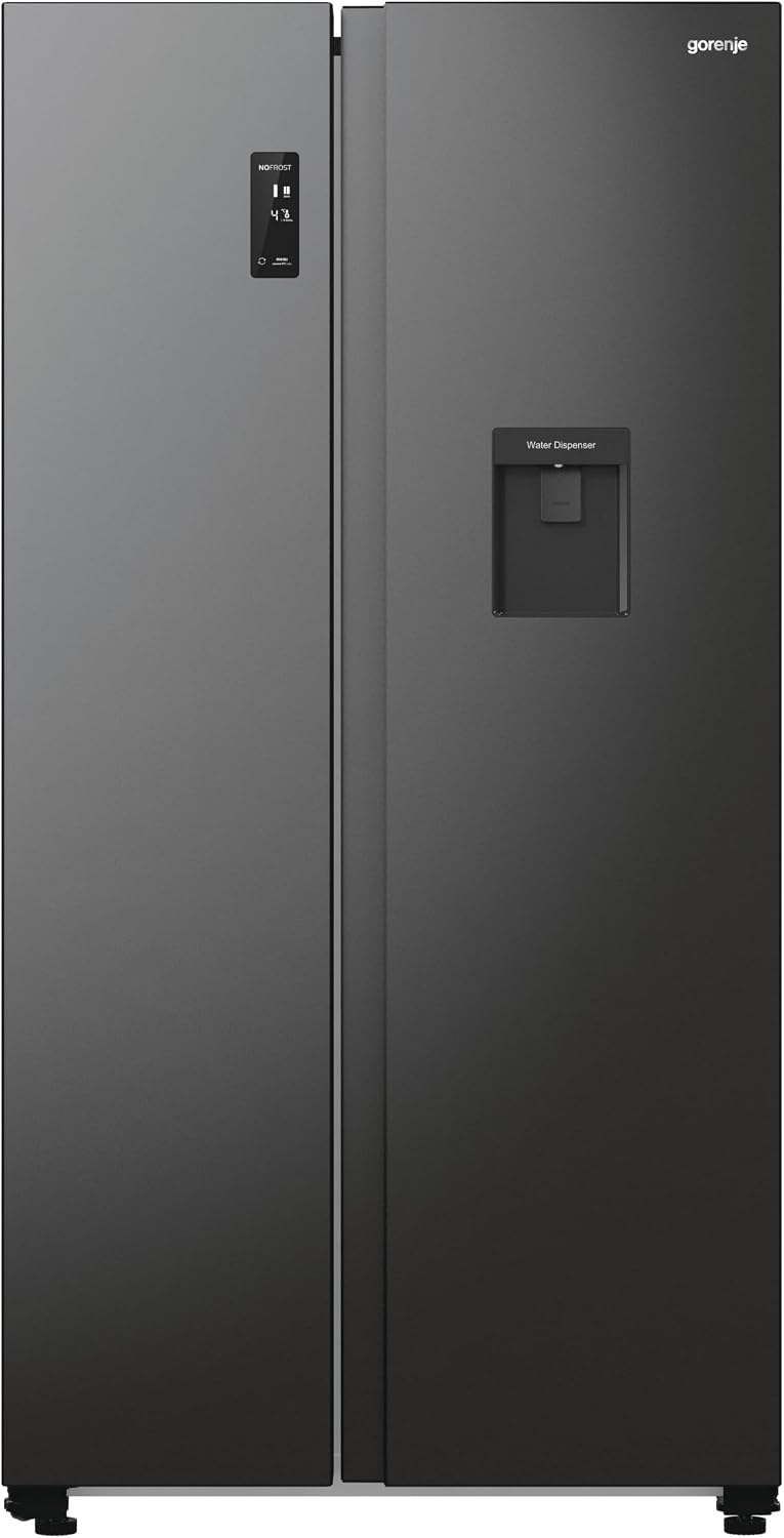 Gorenje NRR 9185 EABXLWD Side by Side Kühl-Gefrierkombination, 178,6 cm, Made in Europe, EEK E, NoFrostPlus, Inverter-Kompressor, Crisp Zone, schwarz