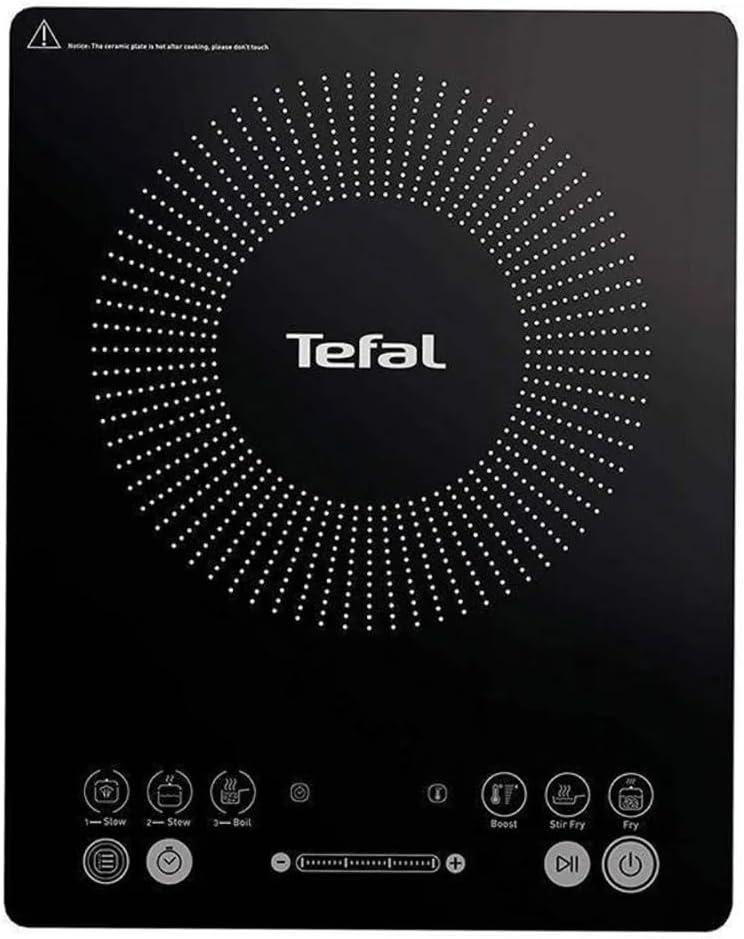 Tefal Induktionskochfeld, IH210801, 45 mm dick, 2100 W, Everyday Slim, tragbar, kompakt, 6 Programme, 1 manueller Modus, Touchscreen