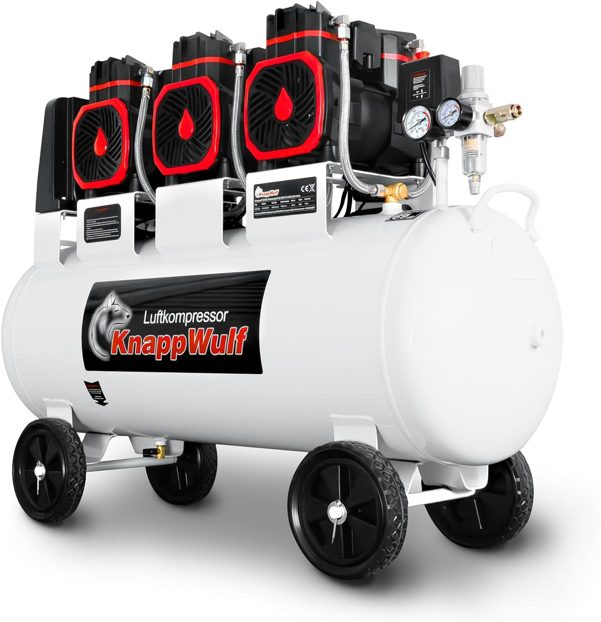 KnappWulf Flüsterkompressor KW6100 10bar 100L Kessel 230V 3300W ölfrei