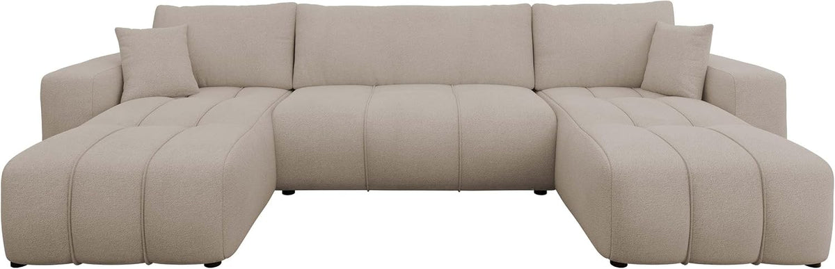 Mirjan24 Wohnlandschaft Furyn U, Ecksofa mit Schlaffunktion und Bettkasten, U-Form Couch, symmetrisches Polstersofa, Eckcouch (Velo 623)