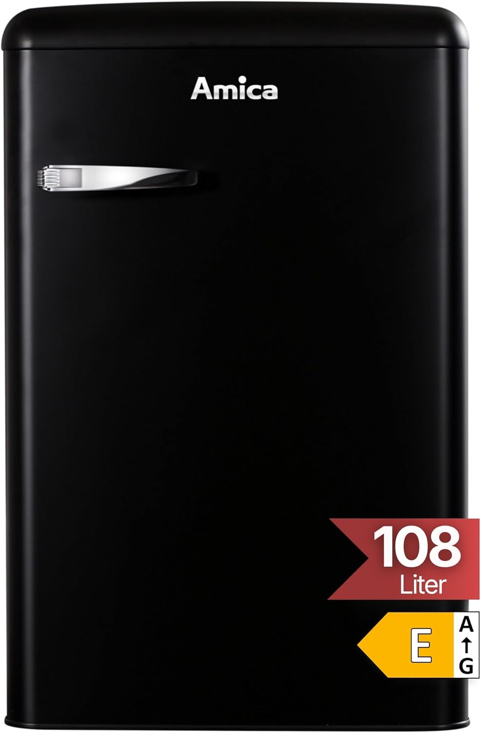 Amica KS 15617 MS Kühlschrank, Schwarz, Energieeffizienzklasse E