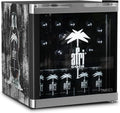 °CUBES Afri Cola Mini Getränkekühlschrank 48L (Schwarz), Kompakter Flaschenkühlschrank mit Glastür & wechselbarem Türanschlag, Für Bar, Küche