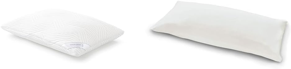 TEMPUR Kissen Set, Comfort Air Kopfkissen Liegegefühl mittelfest mit Jersey-Kissenbezug (Beige)