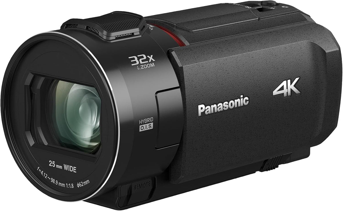 Panasonic HC-VX3E-K 4K-Camcorder, 25-mm-F1.8-Weitwinkelobjektiv, 24-facher optischer Zoom, Video (25p), Hybrid OIS+, HDR, Zoom-Mikrofon, Touchscreen