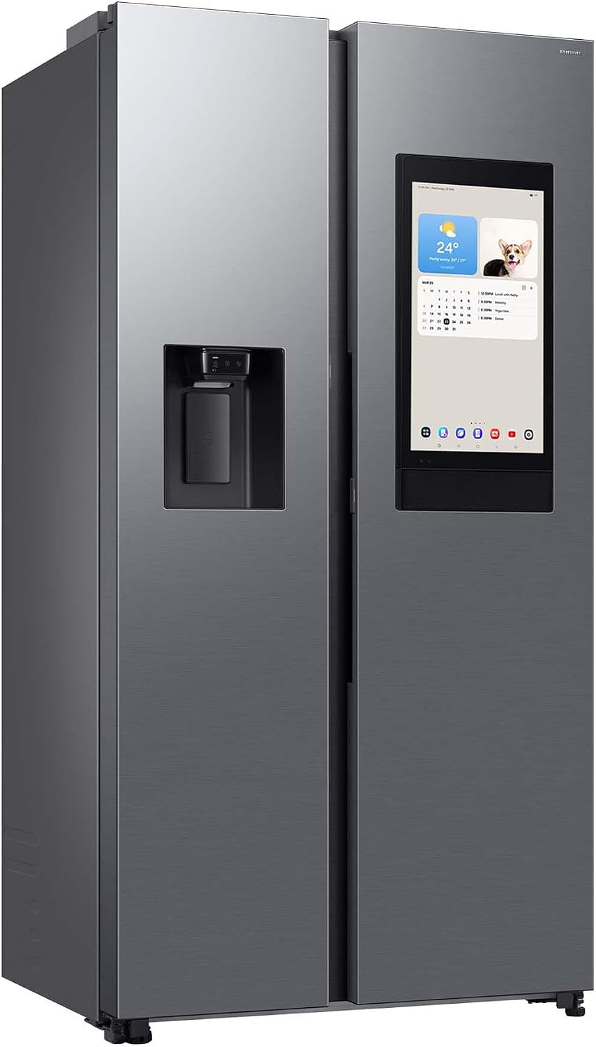 Samsung RS90F67BETEF Side-by-Side Kühl-Gefrierkombination, AI Kühlschrank mit Gefrierfach, 178 cm, 614 l, Eis-/Wasserspender mit Tank, Family Hub