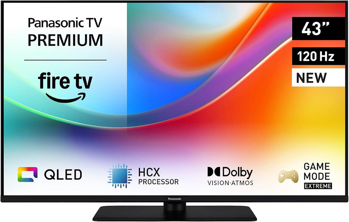 Panasonic Premium TV-43W85BEZ, W85B Serie, 43 Zoll, 120 Hz, 4K Ultra HD QLED Smart TV, 2025, Fire TV, Dolby Vision & Atmos, Game Mode Extreme, Schwarz