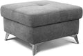CAVADORE Polsterhocker Bali/Trendiger Sofahocker passend zum Ecksofa Bali/72 x 46 x 72/Grau