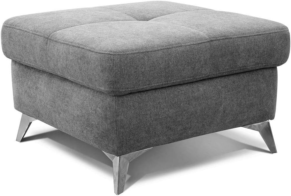 CAVADORE Polsterhocker Bali/Trendiger Sofahocker passend zum Ecksofa Bali/72 x 46 x 72/Grau