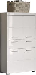 trendteam smart living, (BxHxT) 73 x 130 x 31 cm, Badezimmerschrank breit mit 4 höhenverstellbaren Einlegeböden, Amanda, Hochschrank, Weiß Hochglanz