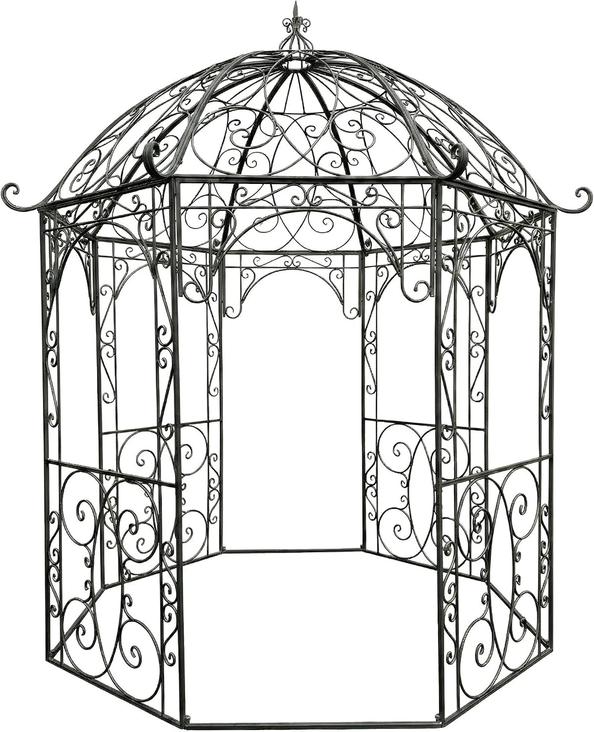 CLP Rosenpavillon aus Eisen Leila, Rankhilfe pulverbeschichtet für Kletterpflanzen und Rosen, Gartenpavillon im Jugendstil nostalgisch