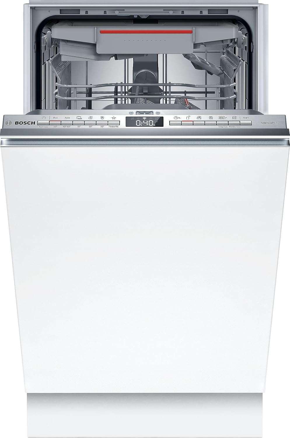 Bosch SPV4EMX25E Serie 4, Einbau-Geschirrspüler komplett versenkbar, 45 cm, Home Connect, EfficientDry, TimeLight: Kontrollleuchte, Favoritprogramm