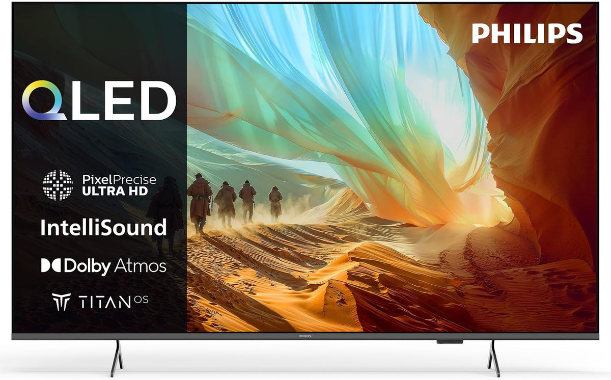 PHILIPS 50PQS7801/12 50 Zoll Ambilight 4K LED Smart-TV, Pixel Precise Ultra HD, Titan OS, Dolby Atmos Sound