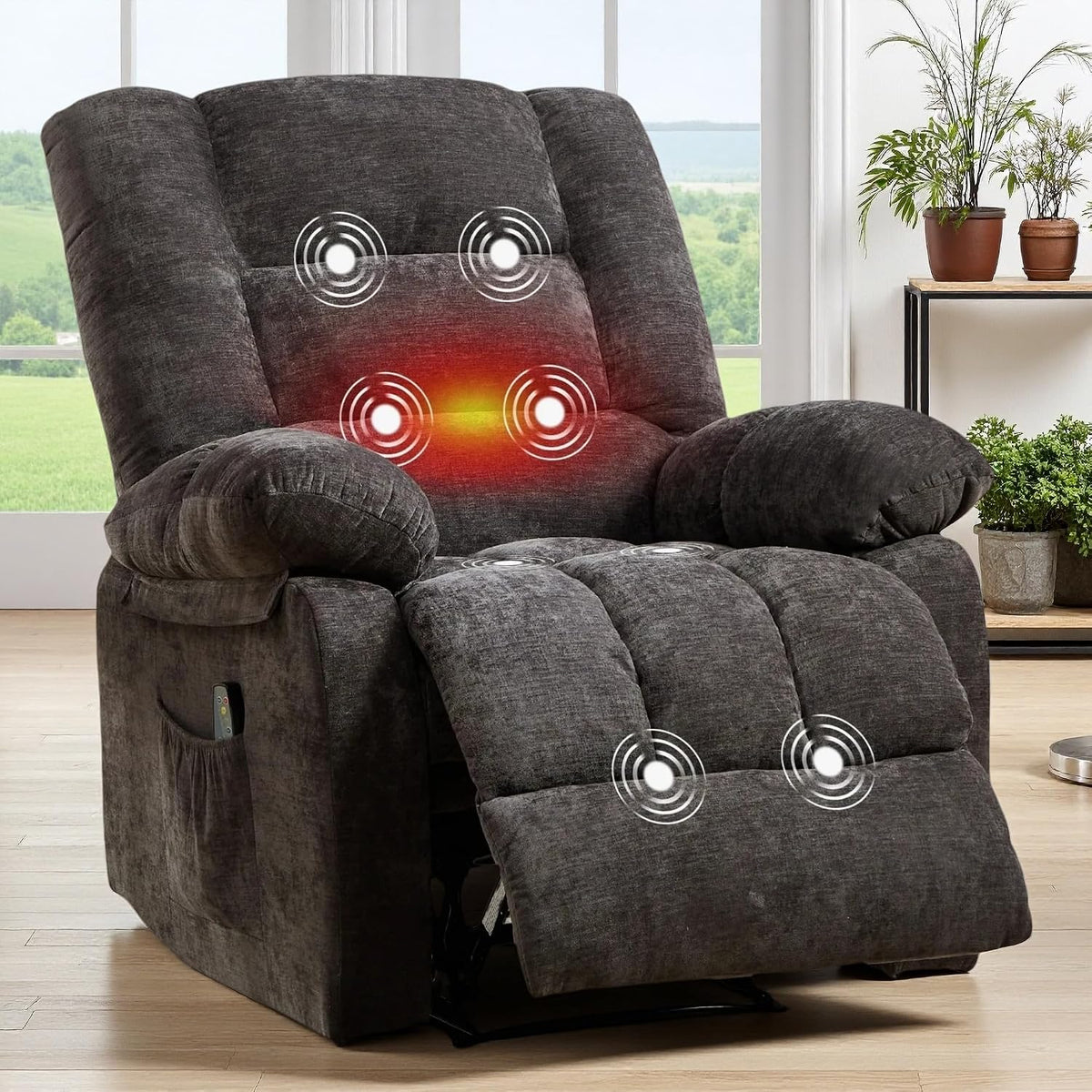 EBELLO Fernsehsessel Massagesessel mit Liegefunktion Elektrisch Relaxsessel