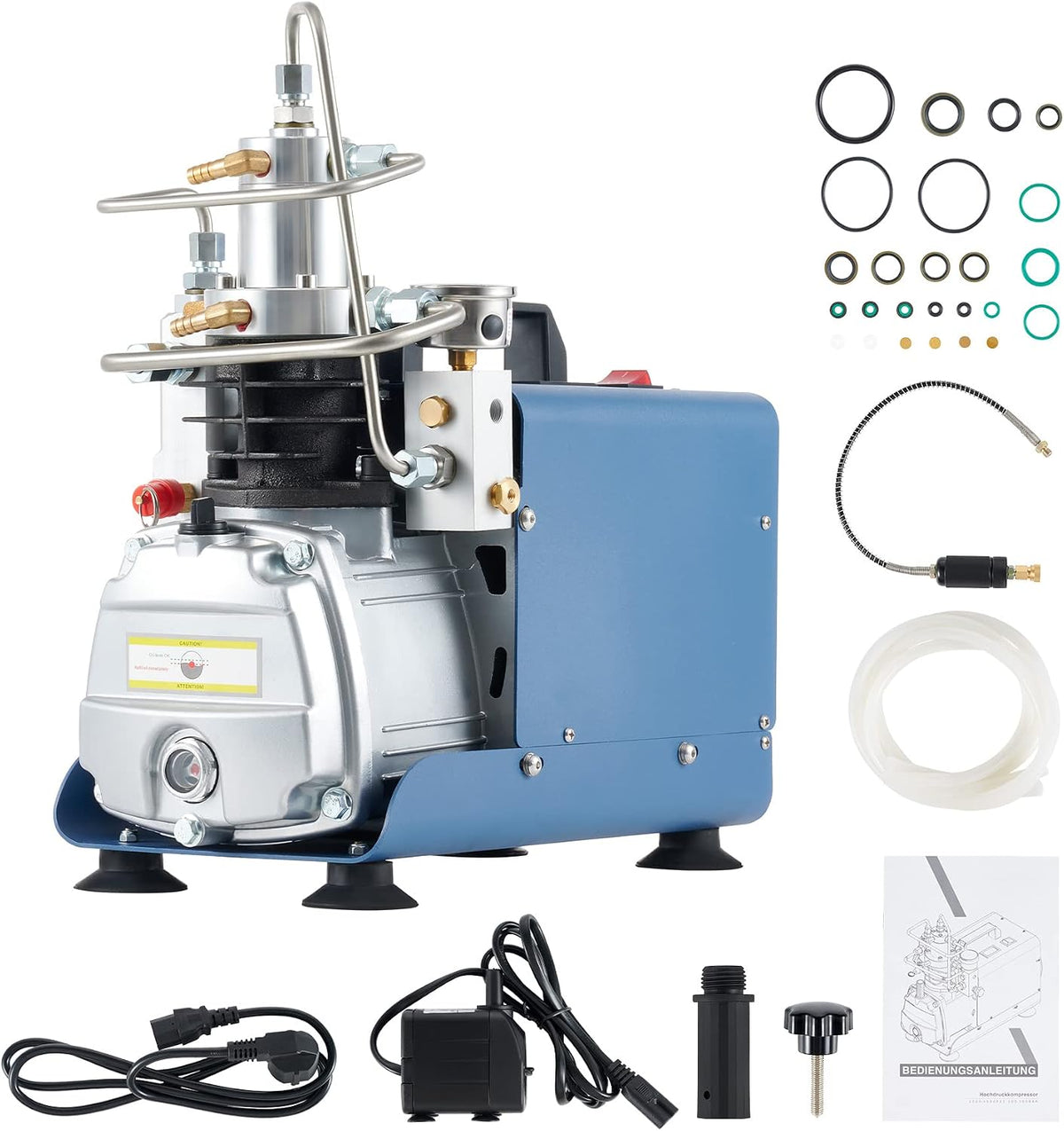 CREWORKS PCP Kompressor 300bar Luftkompressor 4500PSI Hochdruckluftpumpe 1800W Kompressor Hochdruck 30Mpa Tauchkompressor Manueller Stopp