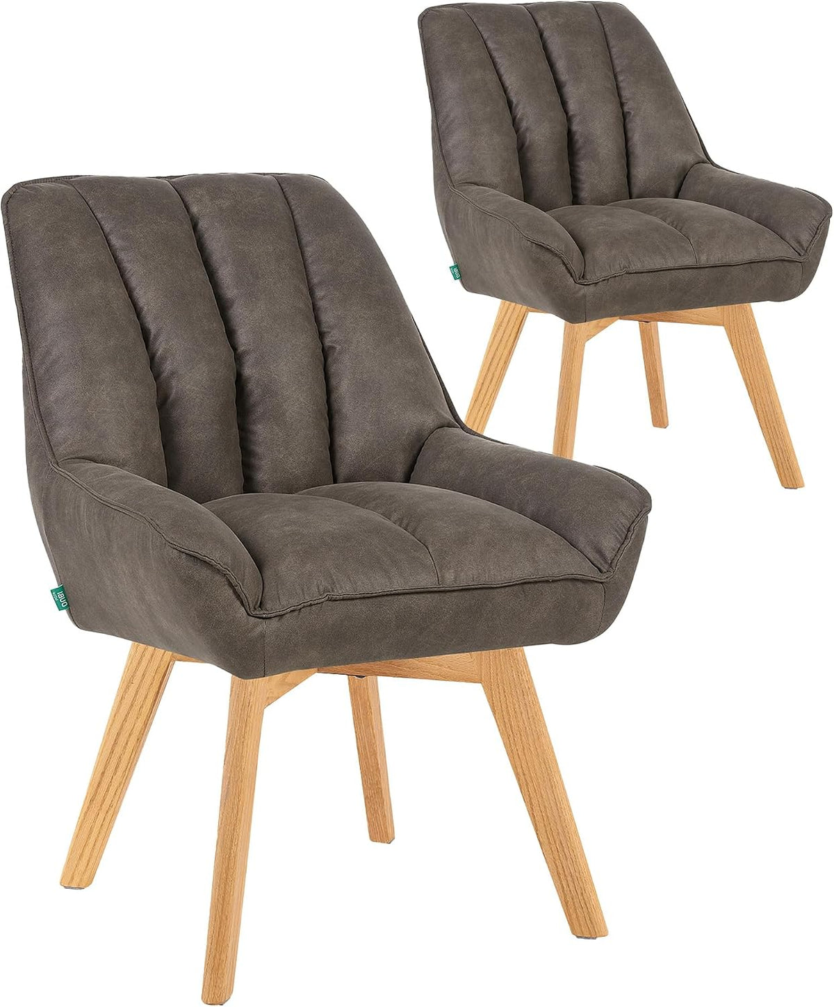 DUBI Möbel Esszimmerstühle 2er Set 360° drehbar mit Taschenfederkern, bis 150 kg belastbar, hoher Sitzkomfort, abriebfester Stoff Taupe, Mika-Oskar
