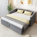 Kayan Polsterbett Ausziehbares Schlafsofa 90/180 * 200 cm mit Lattenrosten, Multifunktionsbett aus hautfreundlichem Samtstoff (Grau)