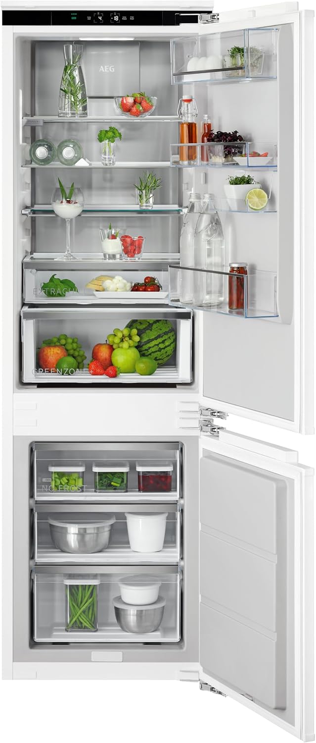 AEG Einbau-Kühl-Gefrier-Kombination 178cm, Getrennter Kühl- (182L) & Gefrierraum (62L), TSC8M18WCC, NoFrost Abtauautomatik, Festtür