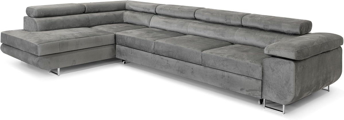 Ecksofa mit Schlaffunktion PASTI XL L-Form, Sofa Couch mit Bettkasten, Schlafsofa für Wohnzimmer Couch mit Schlaffunktion