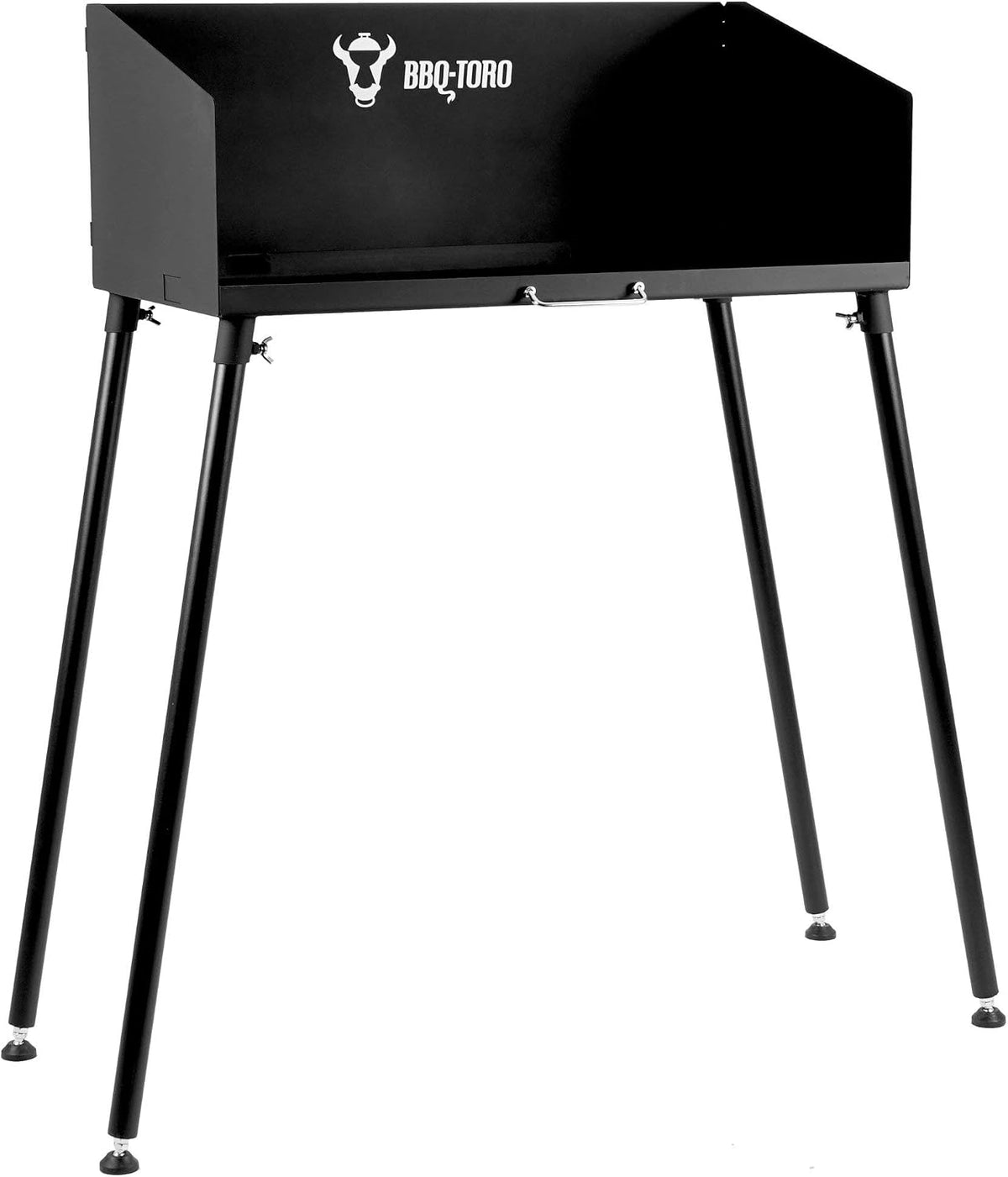 BBQ-Toro Dutch Oven Tisch, 75 x 40 cm, Stahltisch für Bräter und Grillzubehör, Grilltisch mit Einstellbaren Füßen, Schwarz
